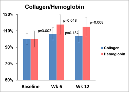 Figure 3: Increase in dermal ECM molecules