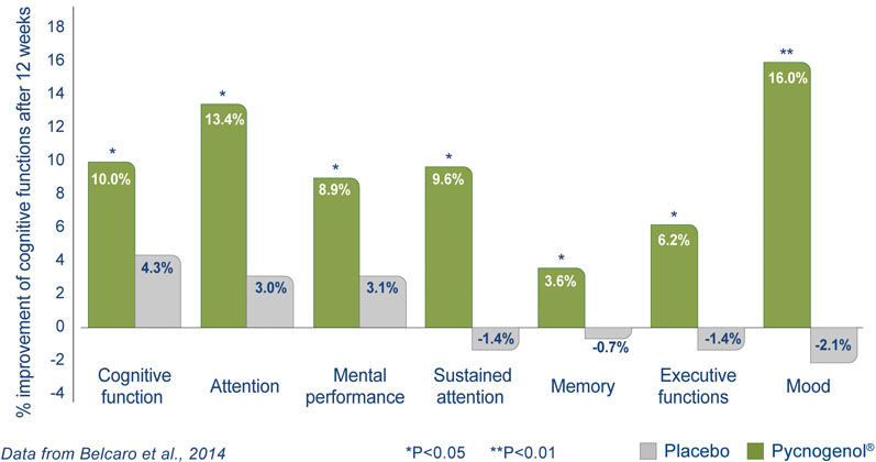 Pycnogenol for cognitive function in children and healthy adults